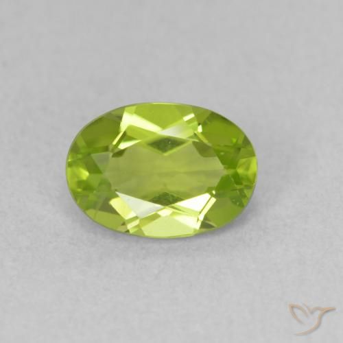 0.92ct Natural Verde vivo Peridoto, Ovalada, VVS-VS