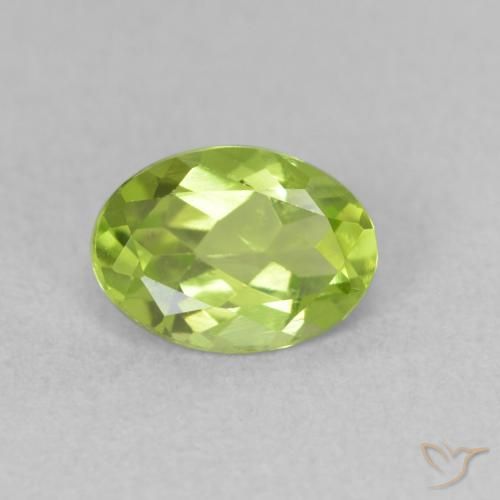 0.94ct Natural Verde vivo Peridoto, Ovalada, VVS-VS