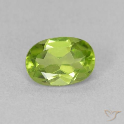 0.92ct Natural Verde vivo Peridoto, Ovalada, VVS-VS