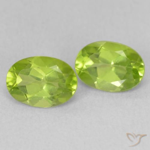 Gemas de Peridoto Verde amarillento natural de 1.73 ct, Ovalada, VS