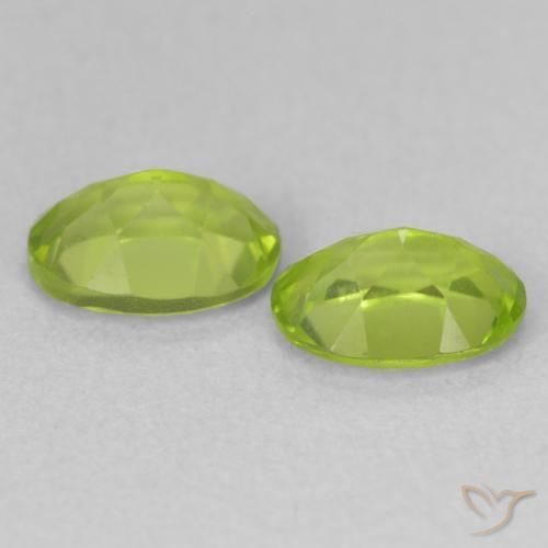 Gemas de Peridoto Verde amarillento natural de 1.73 ct, Ovalada, VS