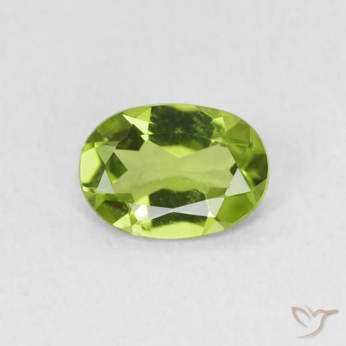 0.77ct Natural Verde vivo Peridoto, Ovalada, VVS
