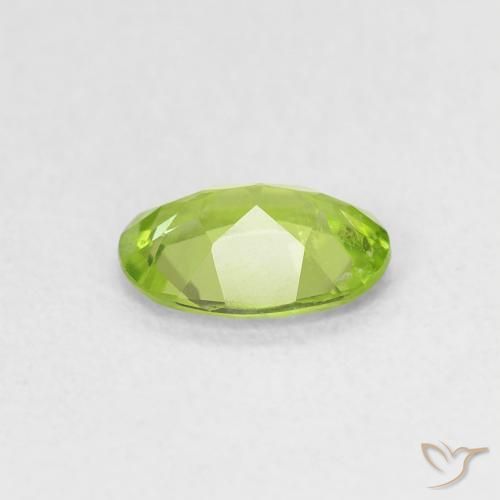 Peridoto Verde amarillento natural de 0.67 ct, Ovalada, VVS