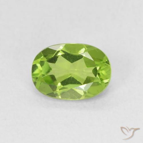 0.96ct Natural Verde medio Peridoto, Ovalada, VVS-VS