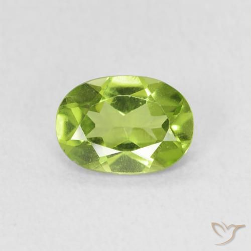 0.79ct Natural Verde vivo Peridoto, Ovalada, VVS-VS