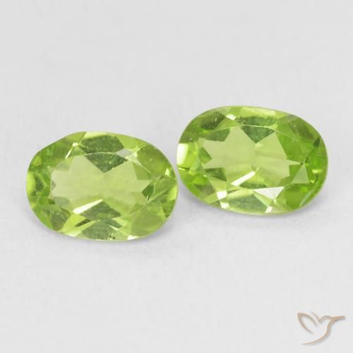 Gemas de Peridoto Verde vivo claro natural de 1.62 ct, Ovalada, VVS-VS