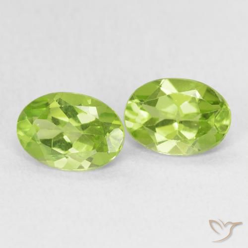 Gemas de Peridoto Verde vivo claro natural de 1.56 ct, Ovalada, VVS-VS