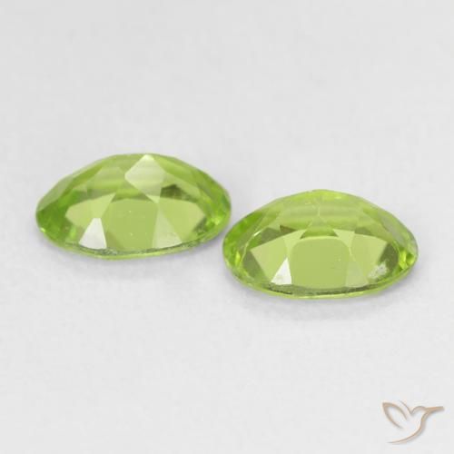 Gemas de Peridoto Verde vivo claro natural de 1.56 ct, Ovalada, VVS-VS