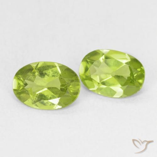 Gemas de Peridoto Verde vivo claro natural de 1.49 ct, Ovalada, VS