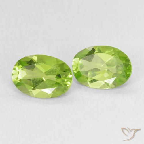 Gemas de Peridoto Verde vivo claro natural de 1.60 ct, Ovalada, VS