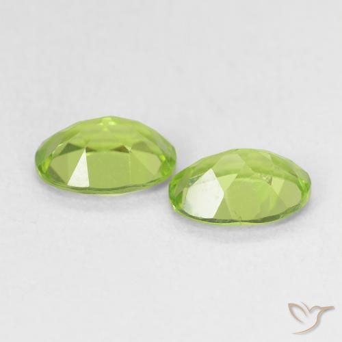 Gemas de Peridoto Verde vivo claro natural de 1.60 ct, Ovalada, VS