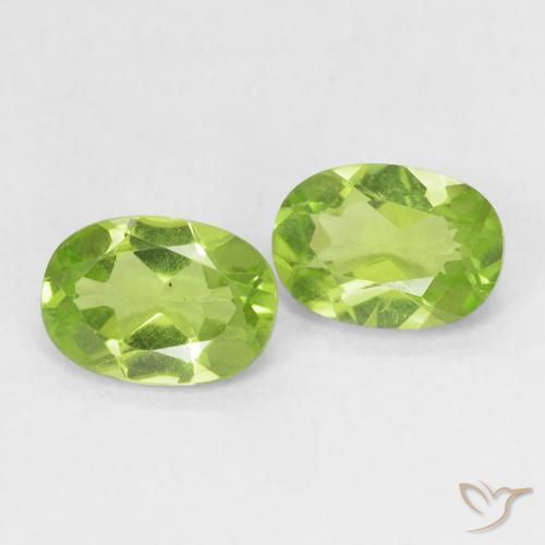 Gemas de Peridoto Verde vivo claro natural de 1.72 ct, Ovalada, VS