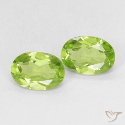 Gemas de Peridoto Verde vivo claro natural de 1.62 ct, Ovalada, VS