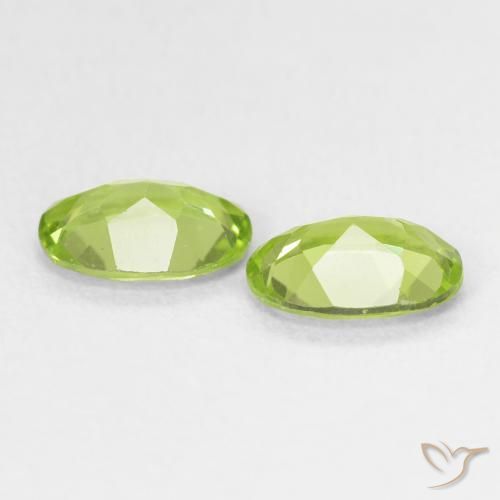 Gemas de Peridoto Verde vivo claro natural de 1.50 ct, Ovalada, VS
