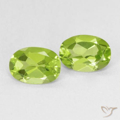 Gemas de Peridoto Verde claro natural de 1.60 ct, Ovalada, VS