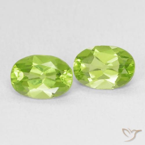Gemas de Peridoto Verde vivo claro natural de 1.64 ct, Ovalada, VS