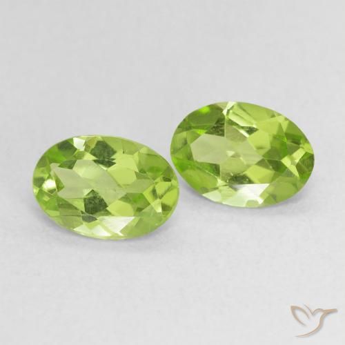 Gemas de Peridoto Verde vivo claro natural de 1.39 ct, Ovalada, VS