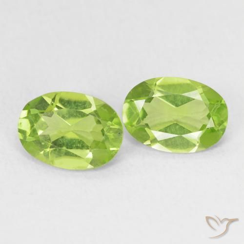 Gemas de Peridoto Verde vivo claro natural de 1.62 ct, Ovalada, VS
