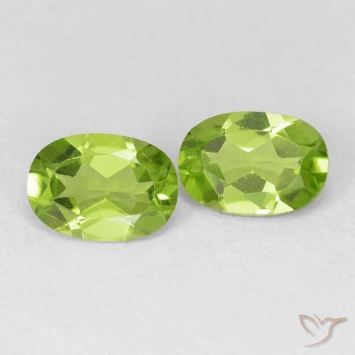 Gemas de Peridoto Verde medio natural de 1.66 ct, Ovalada, VVS-VS