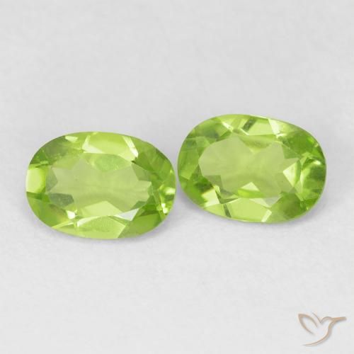 Gemas de Peridoto Verde medio natural de 1.67 ct, Ovalada, VVS