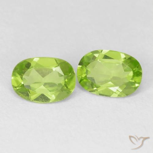 Gemas de Peridoto Verde vivo natural de 1.61 ct, Ovalada, VVS