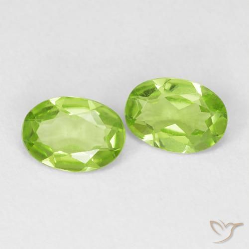 Gemas de Peridoto Verde medio natural de 1.33 ct, Ovalada, VVS