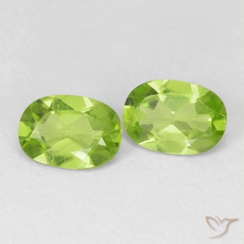 Gemas de Peridoto Verde amarillento natural de 1.75 ct, Ovalada, VVS-VS