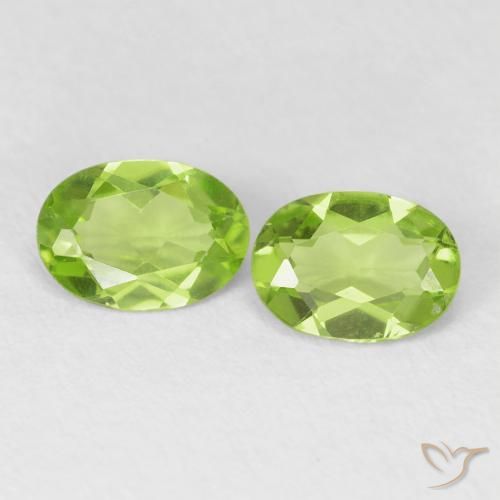 1.53ctw Natural Verde amarillento Peridoto, Ovalada, VVS-VS