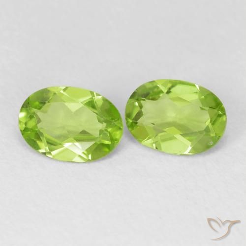 Gemas de Peridoto Verde amarillento natural de 1.53 ct, Ovalada, VVS-VS