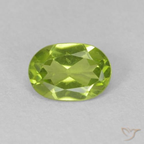 0.82ct Natural Verde claro Peridoto, Ovalada, VS