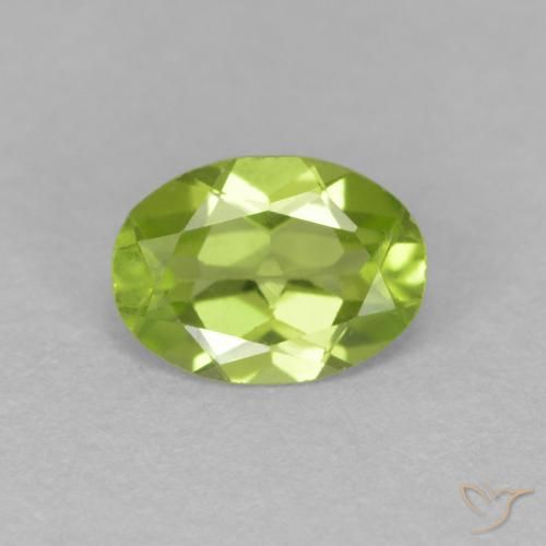 0.70ct Natural Verde vivo claro Peridoto, Ovalada, VS