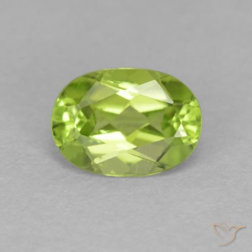0.90ct Natural Verde claro Peridoto, Ovalada, VS