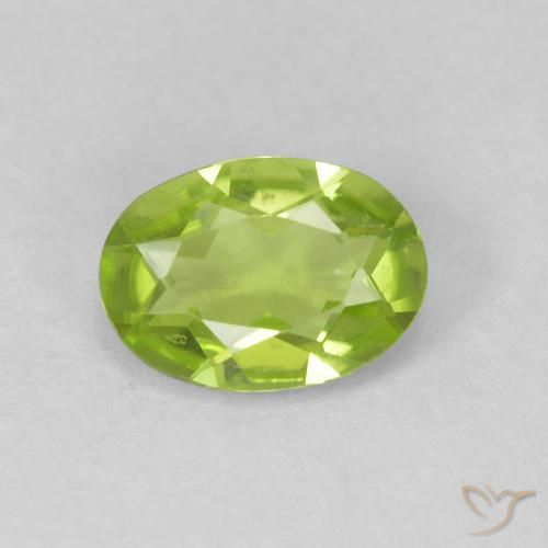 0.84ct Natural Verde claro Peridoto, Ovalada, VVS
