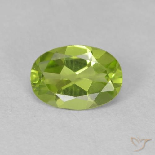 0.76ct Natural Verde vivo Peridoto, Ovalada, VVS