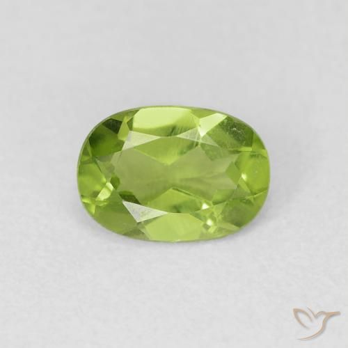 0.88ct Natural Verde medio Peridoto, Ovalada, VVS-VS
