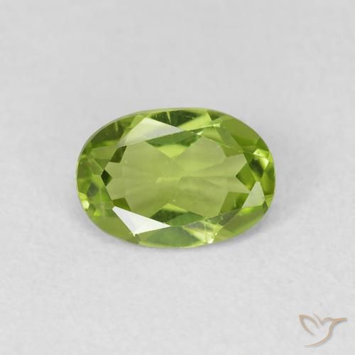 0.73ct Natural Verde vivo Peridoto, Ovalada, VVS-VS