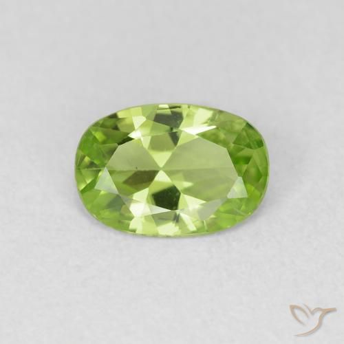 0.72ct Natural Verde amarillento Peridoto, Ovalada, VVS-VS