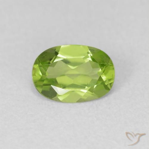 0.80ct Natural Verde vivo Peridoto, Ovalada, VVS-VS