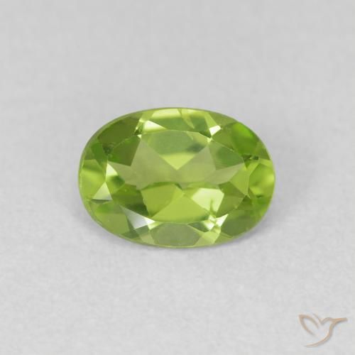 0.77ct Natural Verde vivo Peridoto, Ovalada, VVS-VS