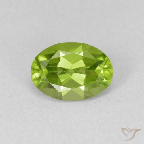 0.93ct Natural Verde vivo Peridoto, Ovalada, VVS-VS