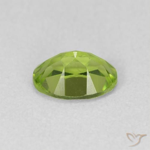 Peridoto Verde vivo natural de 0.93 ct, Ovalada, VVS-VS