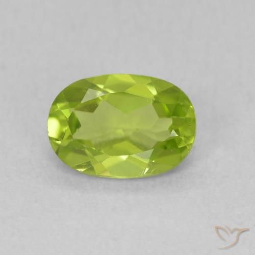 0.86ct Natural Verde vivo Peridoto, Ovalada, VS
