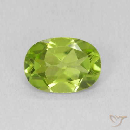 0.84ct Natural Verde vivo Peridoto, Ovalada, VS