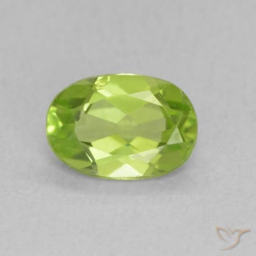 0.85ct Natural Verde vivo Peridoto, Ovalada, VS