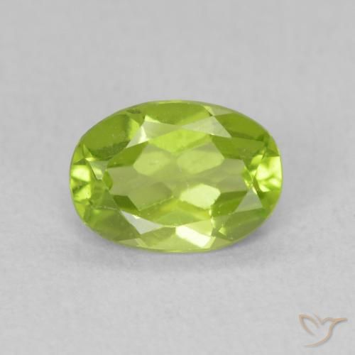 0.86ct Natural Verde vivo Peridoto, Ovalada, VS