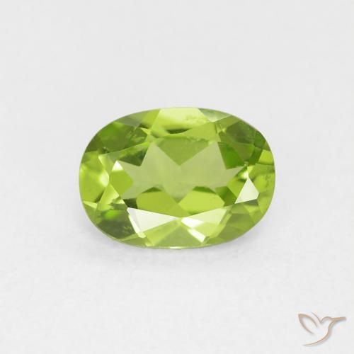 0.88ct Natural Verde medio Peridoto, Ovalada, VVS-VS