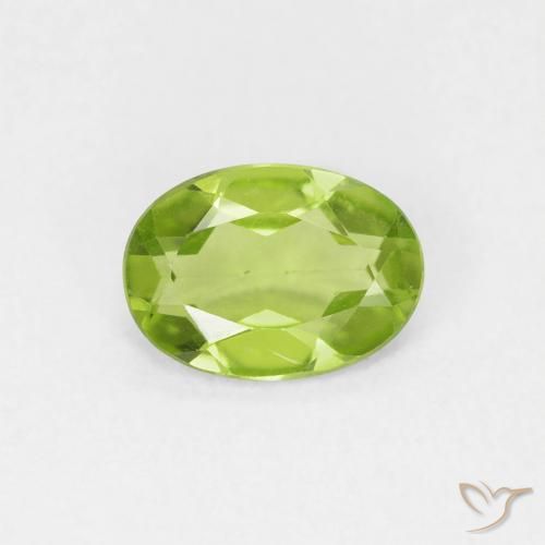0.72ct Natural Verde vivo Peridoto, Ovalada, VVS-VS