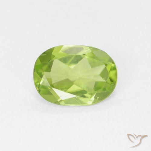 0.88ct Natural Verde medio Peridoto, Ovalada, VVS-VS