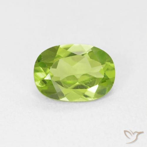 0.92ct Natural Verde medio Peridoto, Ovalada, VVS-VS