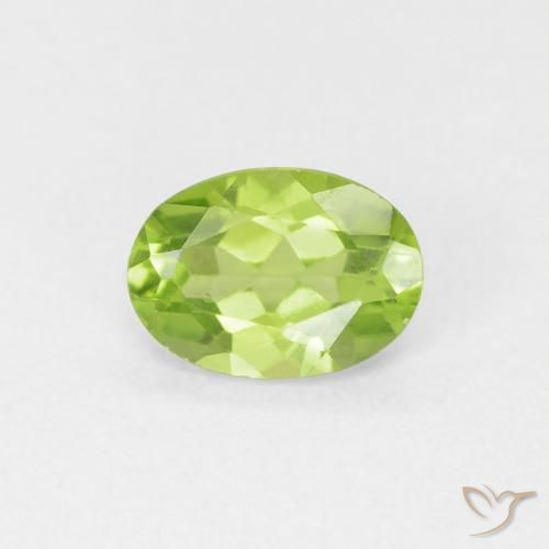 0.80ct Natural Verde claro Peridoto, Ovalada, VVS-VS